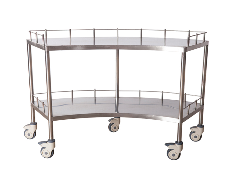 不锈钢扇形器械台车