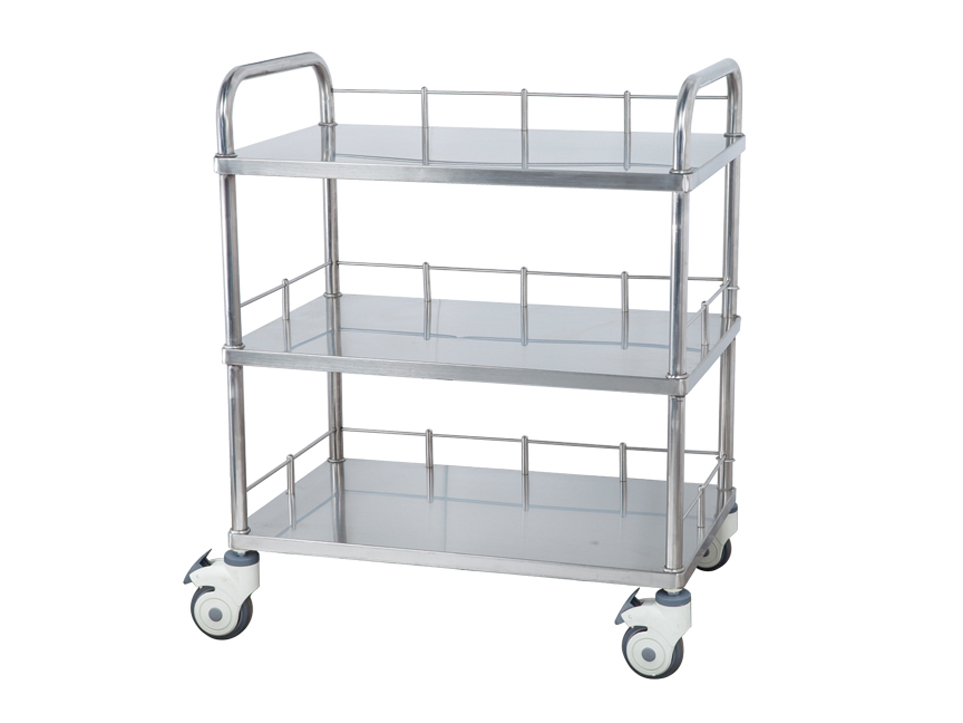 不锈钢三层器械台车