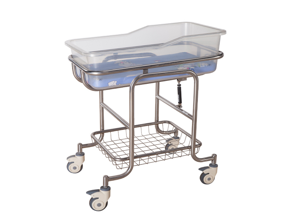 不锈钢可倾斜婴儿床