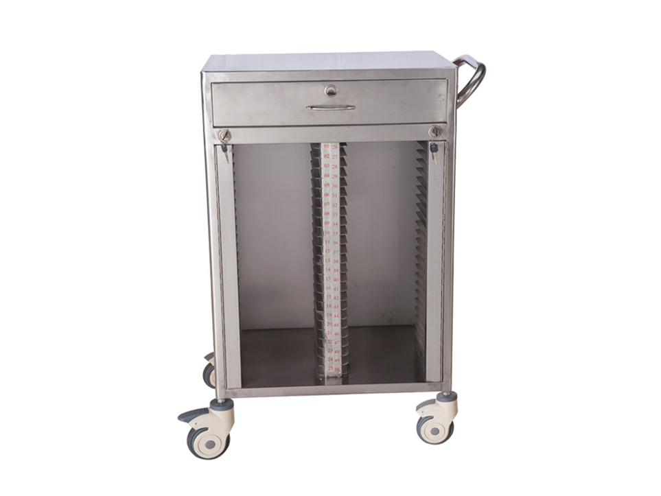 不锈钢病历夹车（50格）