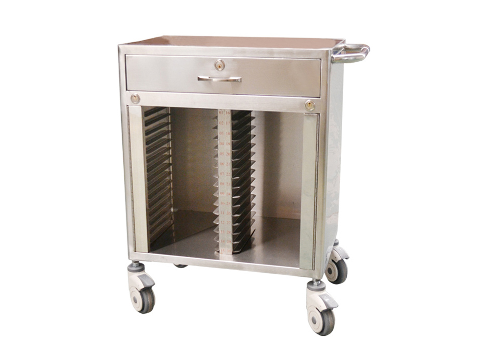 不锈钢病历夹车（40格）